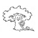 Dibujo para colorear Dibujo De Un Arbol Con Un Gusano Para Pintar Y Colorear