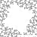 Dibujo para colorear Marco De Hojas Y Flores Para Colorear