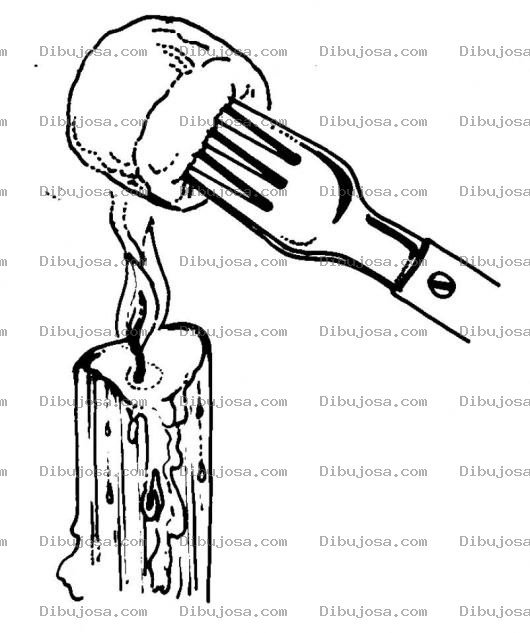 Dibujo para colorear Malvadisco Derretido En Una Candela Para Pintar Y Colorear