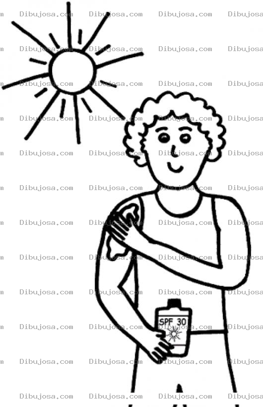 Dibujo para colorear Spf30 Dibujo De Chico Bronceandose Para Pintar Y Colorear Bloqueador De Sol