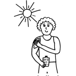 Dibujo para colorear Spf30 Dibujo De Chico Bronceandose Para Pintar Y Colorear Bloqueador De Sol
