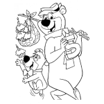 Dibujo para colorear Dibujo Del Oso Yogi Con Bubus Para Pintar Y Colorear Dibujo Para Cumpleanos De 5 Anos