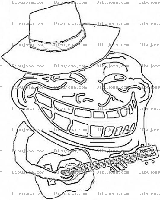 Dibujo para colorear Dibujo De Meme Con Guitarra Para Colorear