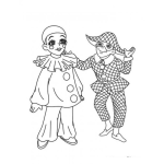 Dibujo para colorear Payaso Y Alerquin Para Pintar Y Colorear