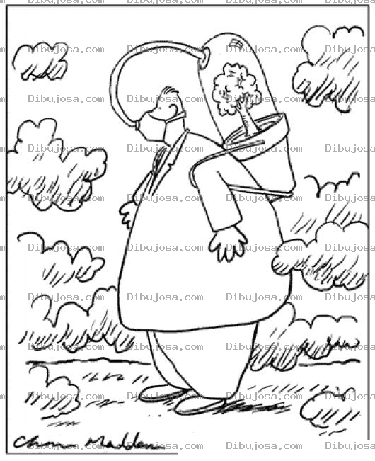 Dibujo para colorear Tanque De Oxigeno Natural Para Pintar Y Colorear