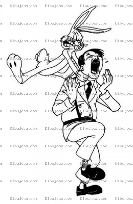 Dibujo para colorear Dibujo De Bugs Bunny Ahorcando A Un Hombre Para Pintar Y Colorear