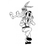 Dibujo para colorear Dibujo De Bugs Bunny Ahorcando A Un Hombre Para Pintar Y Colorear