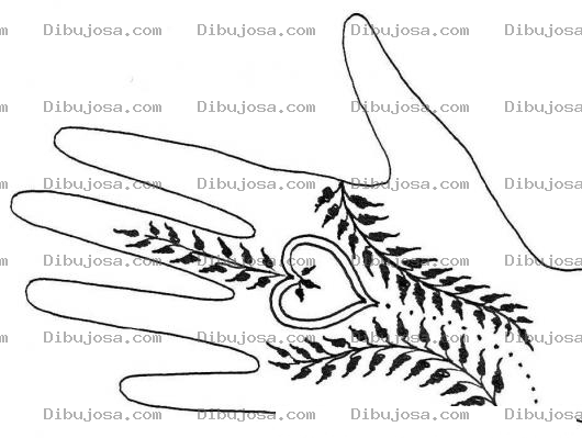 Dibujo para colorear Dibujo De Mano Tatuada Para Colorear