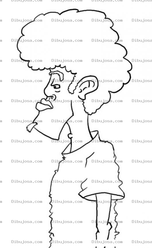 Dibujo para colorear Dibujo De Hombre Con Pelo Afro Y Barbita De Chivo Para Pintar Y Colorear
