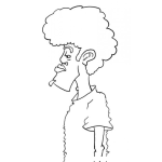 Dibujo para colorear Dibujo De Hombre Con Pelo Afro Y Barbita De Chivo Para Pintar Y Colorear