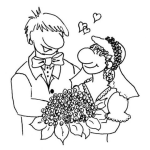 Dibujo para colorear Dibujo De Boda Para Pintar Y Colorear Pareja De Esposos Reciencasados