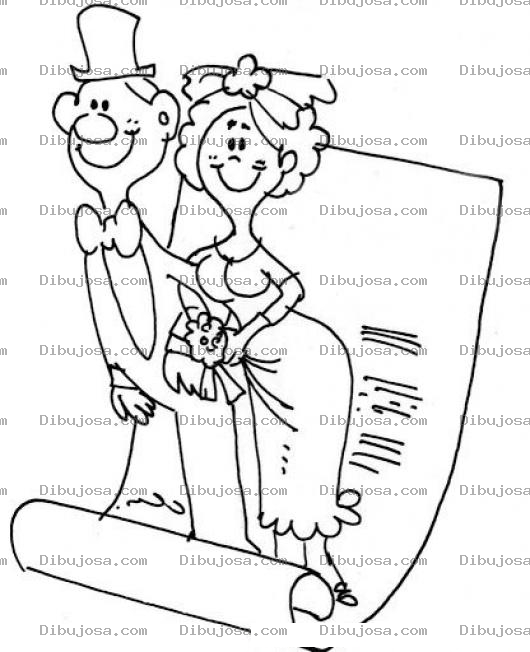 Dibujo para colorear Contrato Matrimonial Dibujo De Un Acta De Matrimonio Para Pintar Y Colorear Documento Nupcial