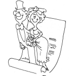 Dibujo para colorear Contrato Matrimonial Dibujo De Un Acta De Matrimonio Para Pintar Y Colorear Documento Nupcial