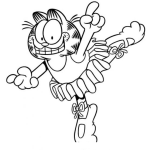 Dibujo para colorear Colorear a Garfield de Bailarina