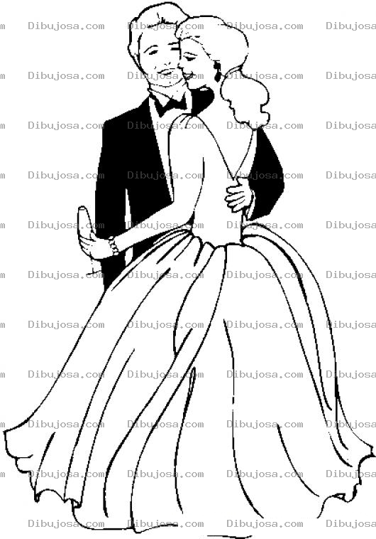 Dibujo para colorear Dibujo De Un Baile Formal Para Pintar Y Colorear