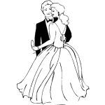 Dibujo para colorear Dibujo De Un Baile Formal Para Pintar Y Colorear