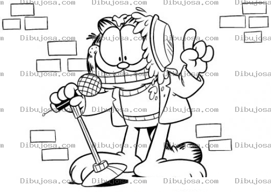 Dibujo para colorear Colorear a Garfield contando chistes