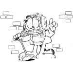 Dibujo para colorear Colorear a Garfield contando chistes