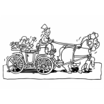 Dibujo para colorear Carroza De Recien Casados Para Pintar Y Colorear