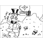Dibujo para colorear Dibujo Del Tio Mac Pato Con Montanas De Dinero Para Pintar Y Colorear