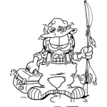 Dibujo para colorear Colorear a Garfield pescador