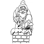 Dibujo para colorear Dibujo De Santa Saliendo De La Chimenea Para Pintar Y Colorear Viejito Pascuero En Chimenea