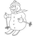 Dibujo para colorear Ibujo De Hombre De Nieve Esquinado Para Pintar Y Colorear