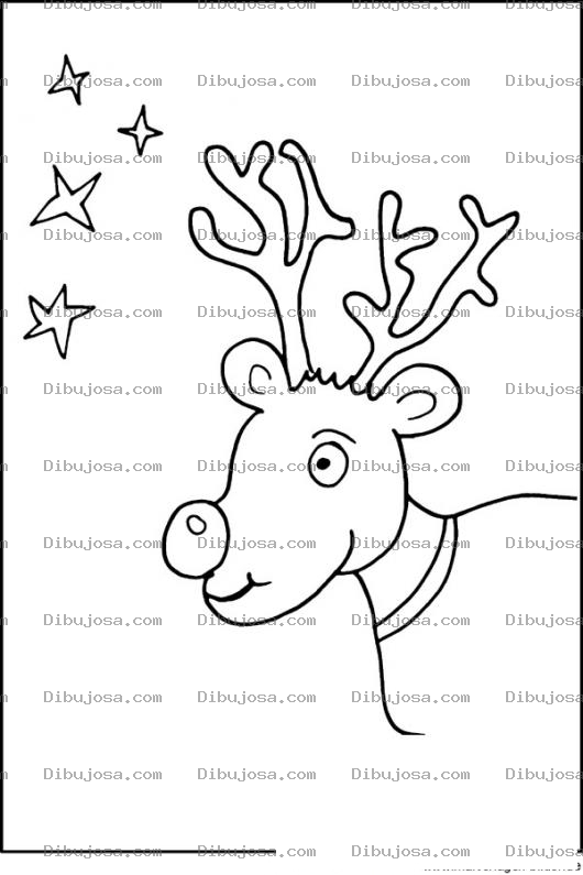 Dibujo para colorear Dibujo De Rodolfo El Reno De Santa Claus Para Pintar Y Colorear