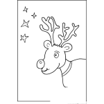 Dibujo para colorear Dibujo De Rodolfo El Reno De Santa Claus Para Pintar Y Colorear