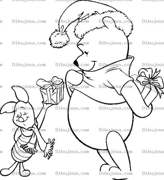 Dibujo para colorear Dibujo De Guinipu Con Regalos De Navidad Para Pintar Y Colorear