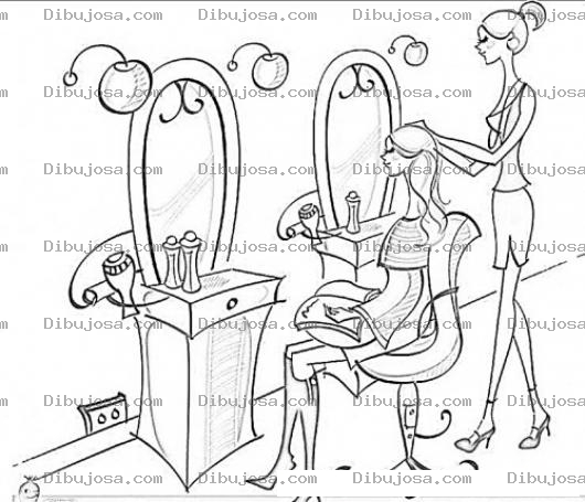 Dibujo para colorear Dibujo De Salon De Belleza Para Pintar Y Colorear