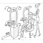 Dibujo para colorear Dibujo De Salon De Belleza Para Pintar Y Colorear