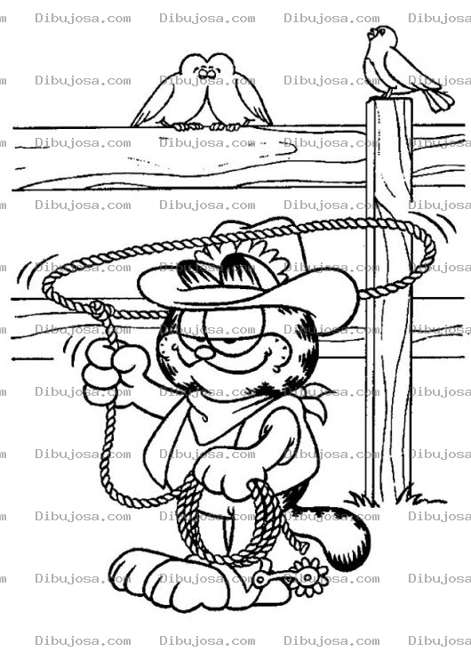 Dibujo para colorear Colorear a Garfield Lazando