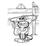 Dibujo para colorear Colorear a Garfield Lazando