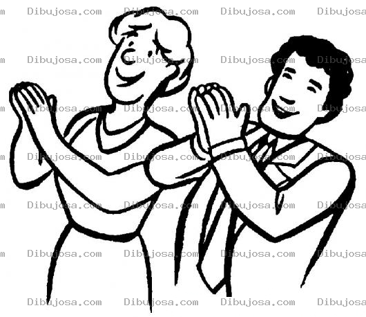 Dibujo para colorear Esposos Aplaudiendo Dibujo De Una Pareja Dando Aplausos Para Pintar Y Colorear