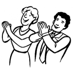 Dibujo para colorear Esposos Aplaudiendo Dibujo De Una Pareja Dando Aplausos Para Pintar Y Colorear