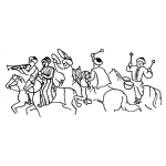 Dibujo para colorear Dibujo De Turcos A Caballo Para Pintar Y Colorear