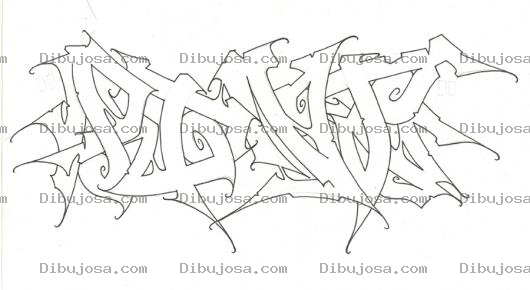 Dibujo para colorear Letras Cholas Para Colorear Grafiti En La Pared