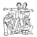 Dibujo para colorear Cateo De La Polica Dibujo De Un Hombre Cateado Y Revisado Por La Policia Para Ver Si No Lleva Armas O Drogas Para Pintar Y Colorear Revision Oficial