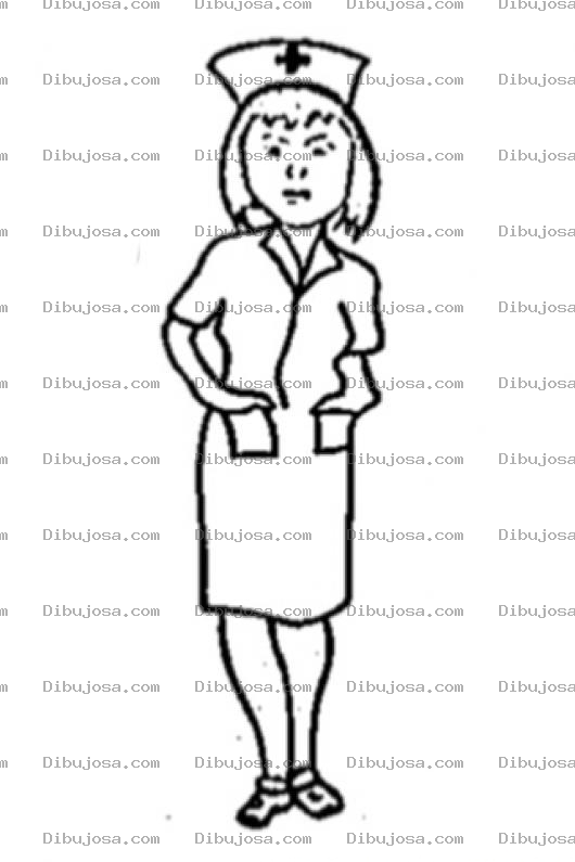 Dibujo para colorear Colorear Auxiliar De Enfermeria Para Pintar Dibujo De Una Enfermerita Novata