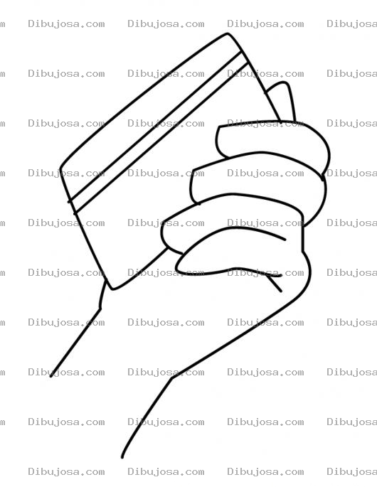 Dibujo para colorear Dibujo De Mano Con Tarjeta De Credito Para Colorear