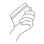 Dibujo para colorear Dibujo De Mano Con Tarjeta De Credito Para Colorear