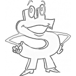 Dibujo para colorear Dibujo Del Signo De Dolar Para Pintar Y Colorear