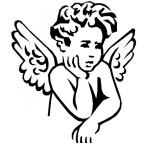 Dibujo para colorear Dibujo De Angelito Pensativo