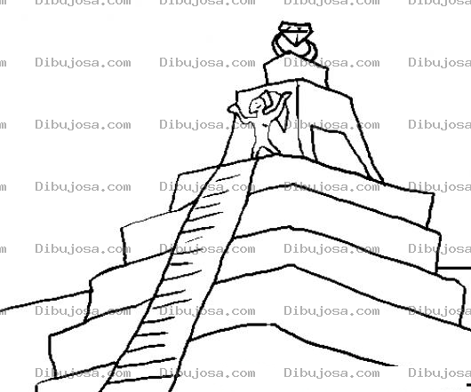 Dibujo para colorear Dibujo De Piramide Maya Para Pintar Y Colorear