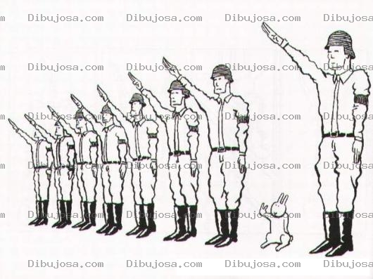Dibujo para colorear Dibujo De Conejo Militar Para Colorear
