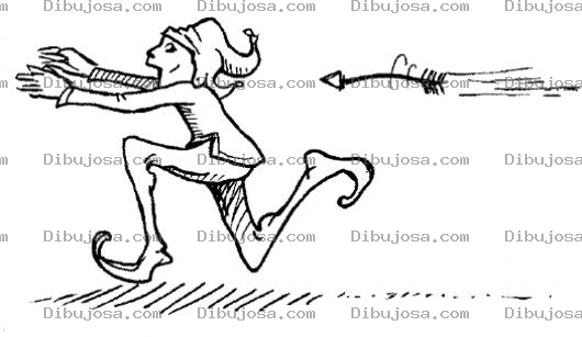 Dibujo para colorear Dibujo De Bufon Huyendo De Una Flecha Para Pintar Y Colorear Mal Chiste