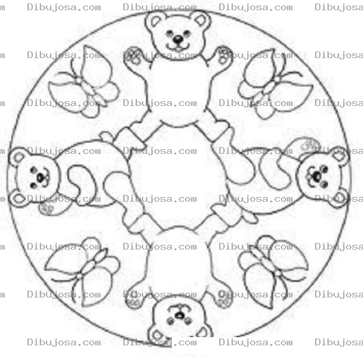 Dibujo para colorear Mandala De Ositos Para Colorear