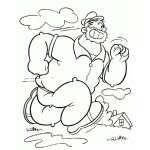 Dibujo para colorear Dibujo De Brutus Corriendo A Popeye Para Colorear