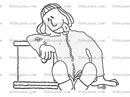 Dibujo para colorear Dibujo De Juez Cansado De Tanto Juzgar En El Juzgado Para Pintar Y Colorear Juez Agotado